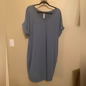 Zenana Premium 2X Light Blue dress with pockets